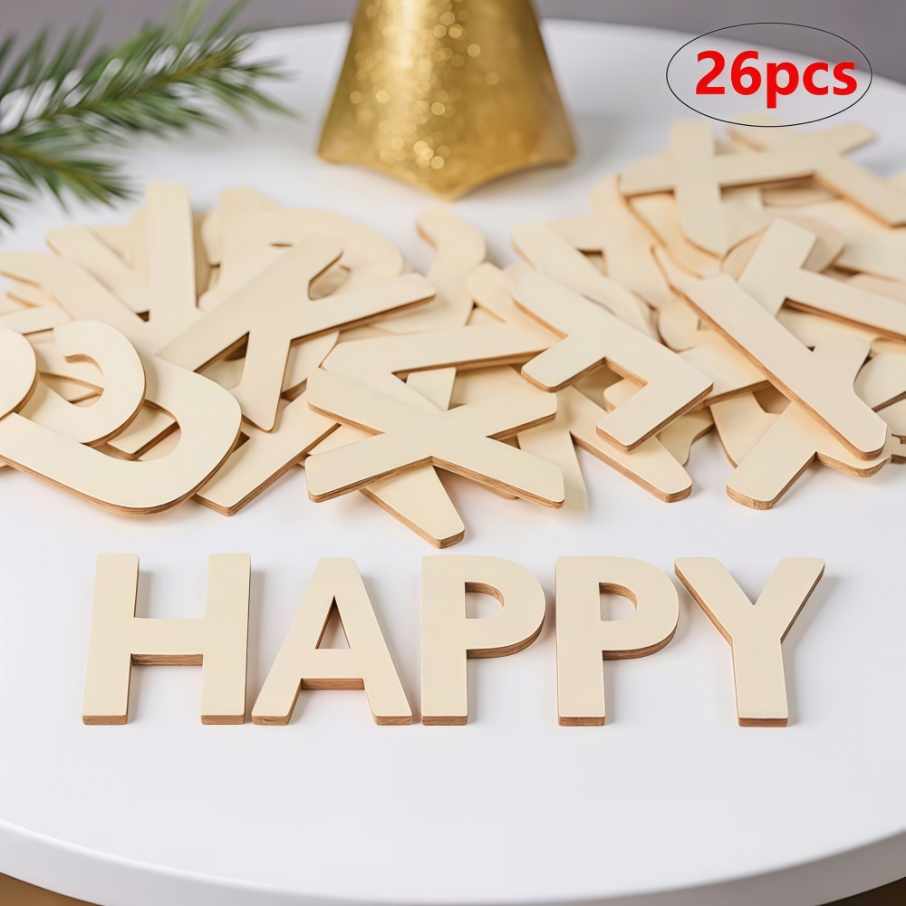 Wooden Letter Sign - 26개 디자인 가능한 나무 글자, 미완성