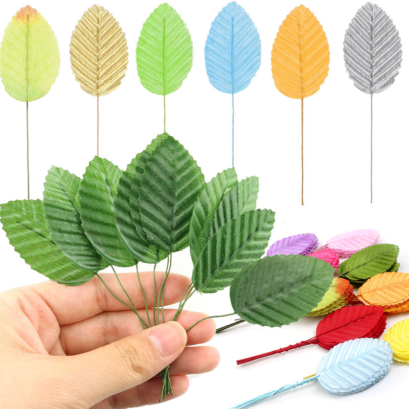 Artificial Hanging Plants - 50/100/200Pcs 인공 실크 장미 잎 DIY