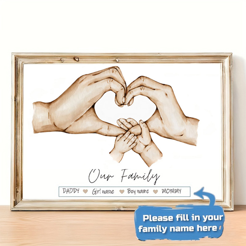 Home Decor Foto - 맞춤형 가족 이름 캔버스 그림 미니멀리스트