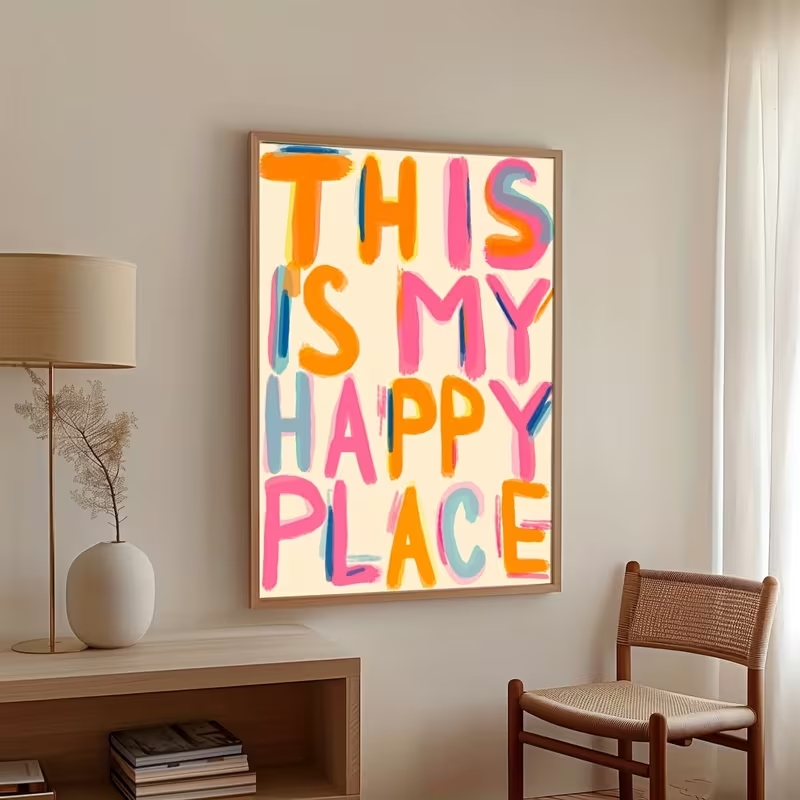 Home Decor Foto - 현대적인 '이곳은 나의 행복한 곳' 문구가