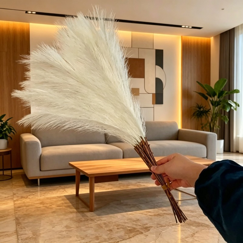 Pampas Grass Decor - 인조 팜파스 그래스 다발 풍성한 인공