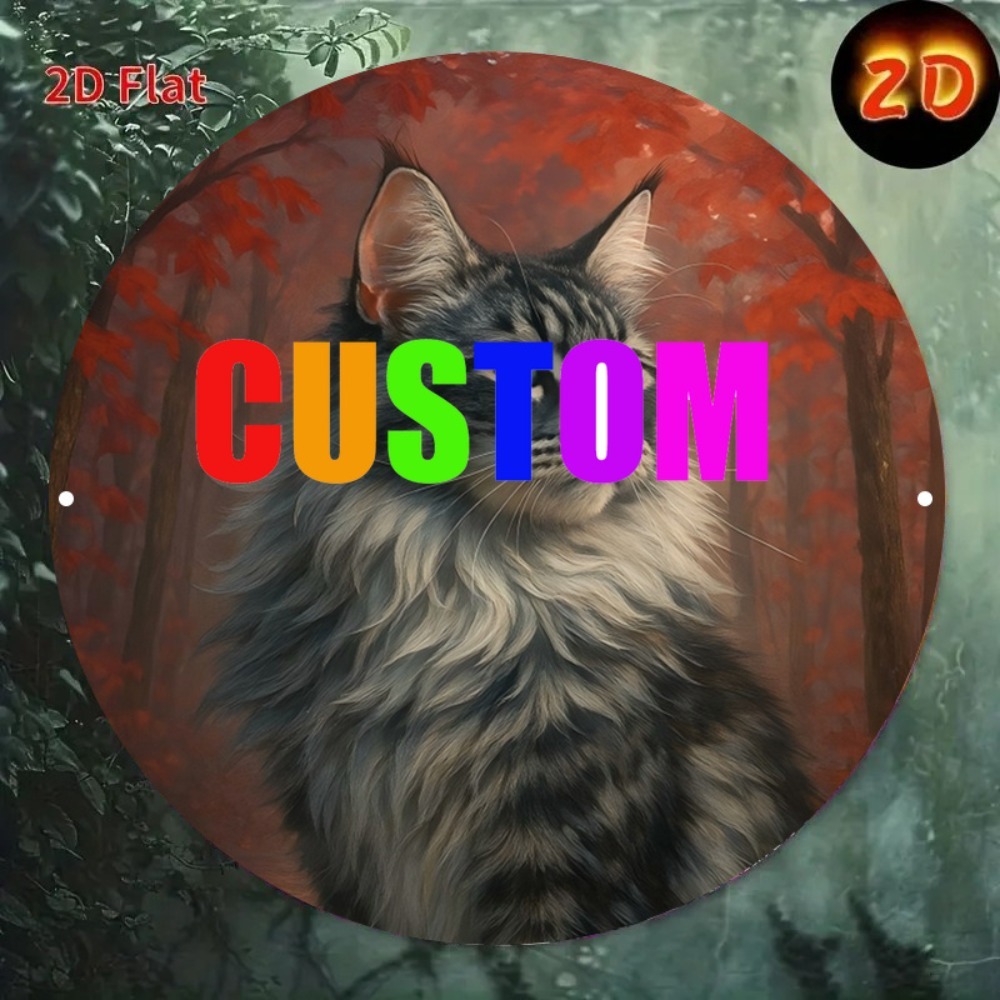 Home Decor Cat - 2D 평면 맞춤형 빈티지 고양이 장식판
