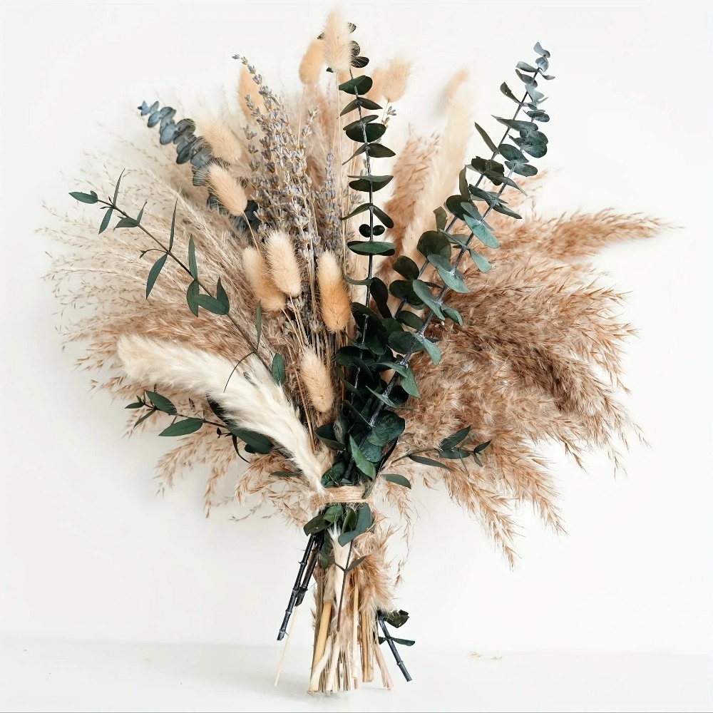 Pampas Grass Decor - 80 조각 자연 말린 꽃 꽃다발