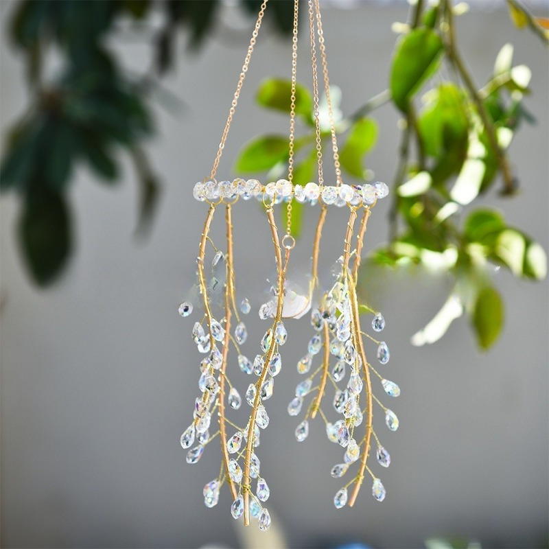 Boho Wind Chimes - 1개입 윈드차임 크리스탈 버드나무 정원 선캐쳐