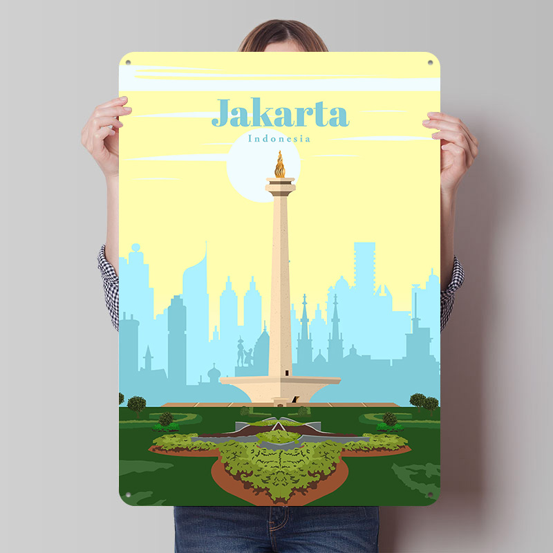 Home Decor Jakarta - 자카르타 여행 포스터 맞춤 제작 레트로