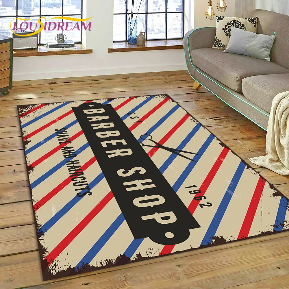 Home Decor Online Shop - 이발소 로고 해골 빈티지 카펫 러그,