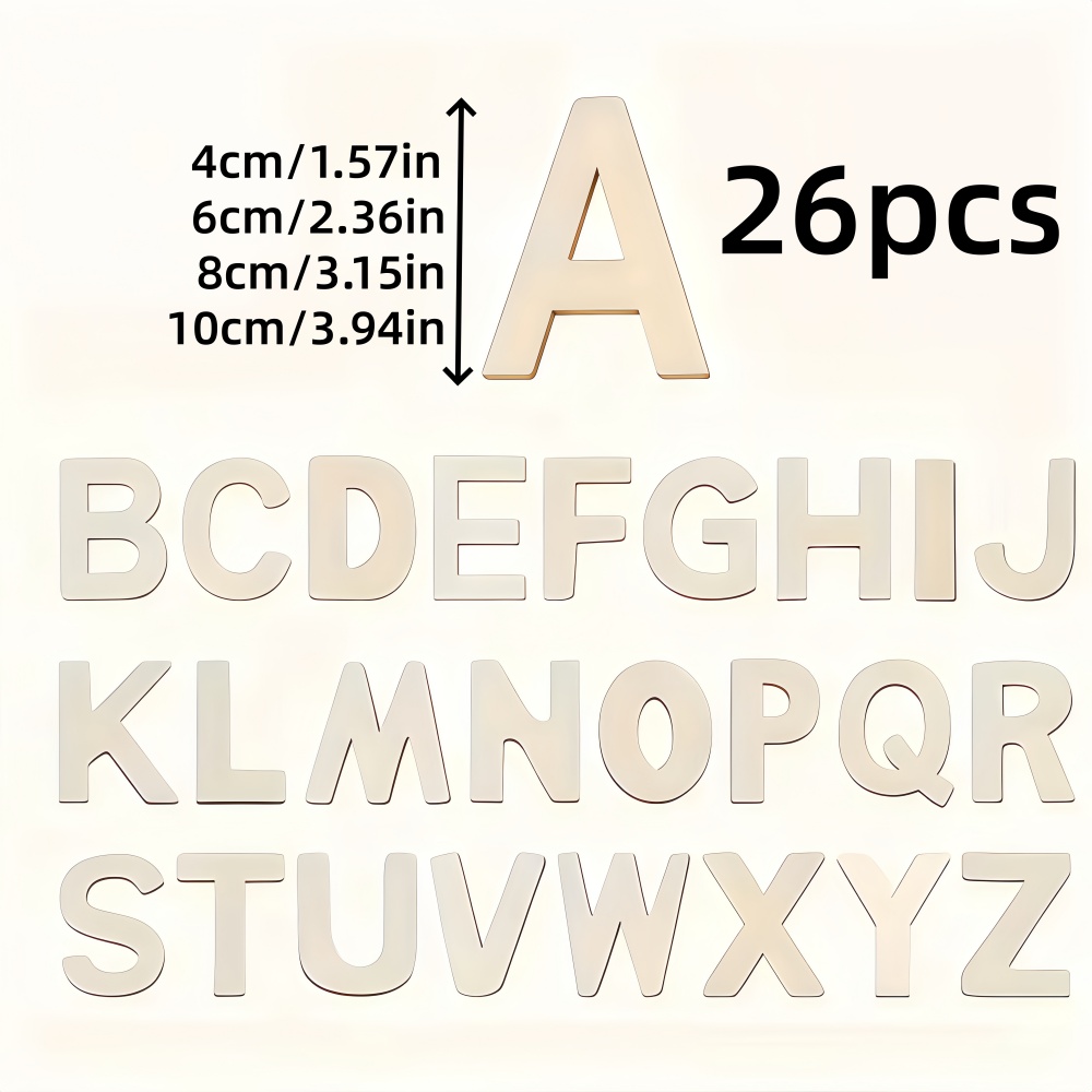 26개 디자인 가능한 나무 글자, 미완성 나무 글자,  - Wooden Letter Sign 리뷰 및 가격