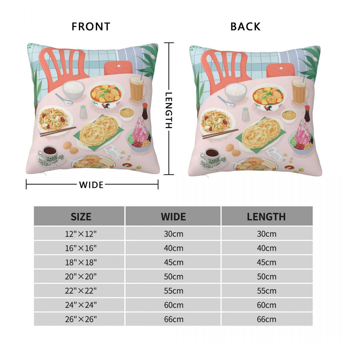 Kopitiam Food 말레이시아 베개 커버 폴리에스 - Home Decor Malaysia 리뷰 및 가격