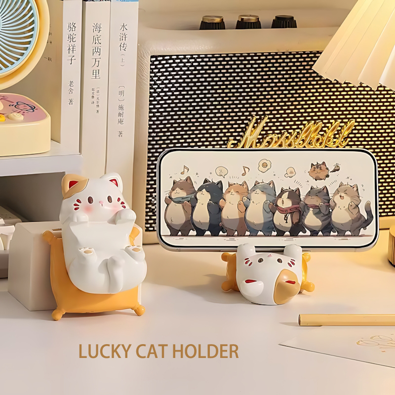 귀여운 만화 고양이 데스크탑 장식품, 전화 거치대, 창 - Home Decor Cat 리뷰 및 가격