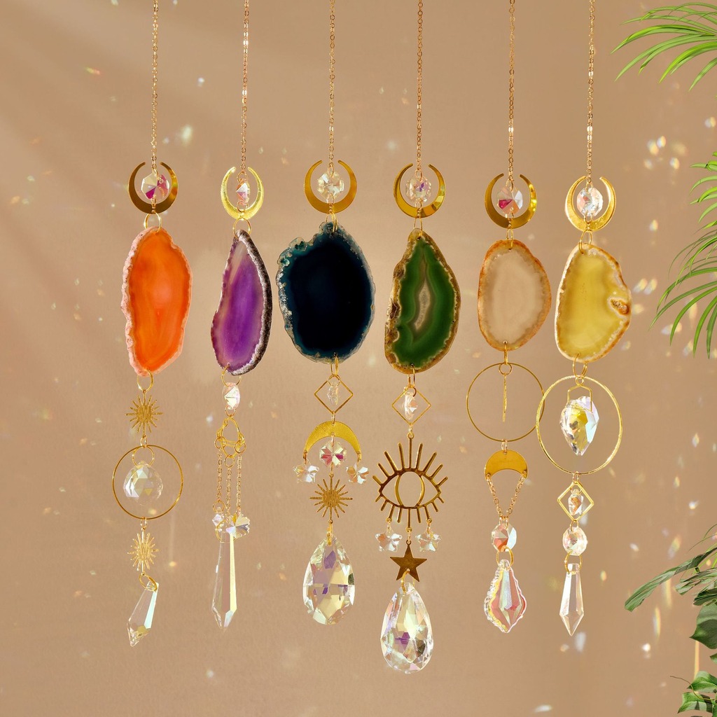 아게이트 선캐쳐 크리스탈 썬캐쳐 천연석 프리즘 행잉 라 - Boho Wind Chimes 리뷰 및 가격