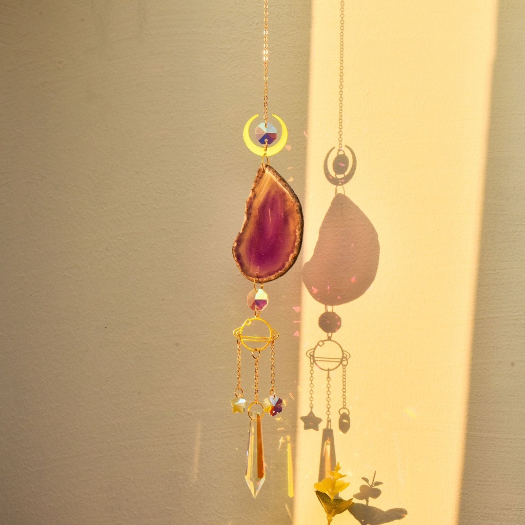 아게이트 선캐쳐 크리스탈 썬캐쳐 천연석 프리즘 행잉 라 - Boho Wind Chimes 리뷰 및 가격
