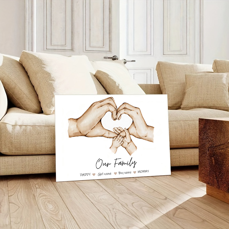 맞춤형 가족 이름 캔버스 그림 미니멀리스트 아트 프린트 - Home Decor Foto 리뷰 및 가격