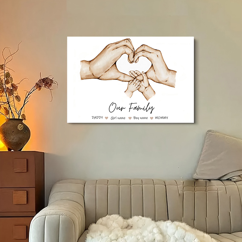 맞춤형 가족 이름 캔버스 그림 미니멀리스트 아트 프린트 - Home Decor Foto 리뷰 및 가격