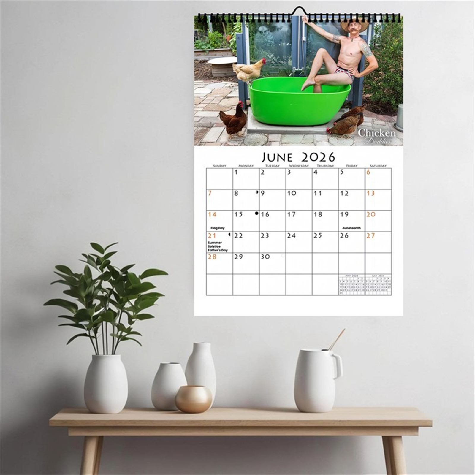2026 재미있는 닭 아빠 벽걸이 달력 A4 사이즈 창 - Home Decor Rustic 리뷰 및 가격