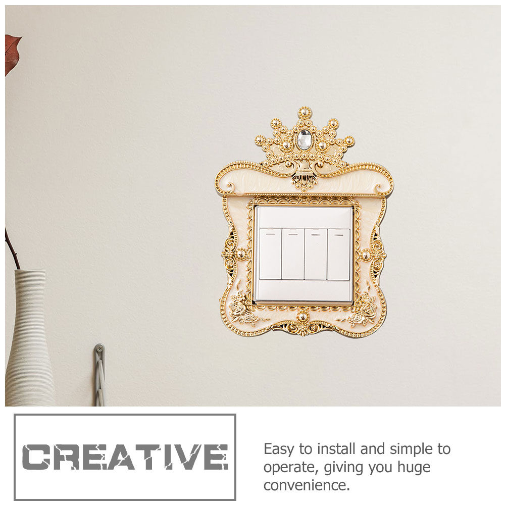 라인스톤 벽면 콘센트 플레이트 장식 스티커 골드 크림  - Home Decor Outlet 리뷰 및 가격