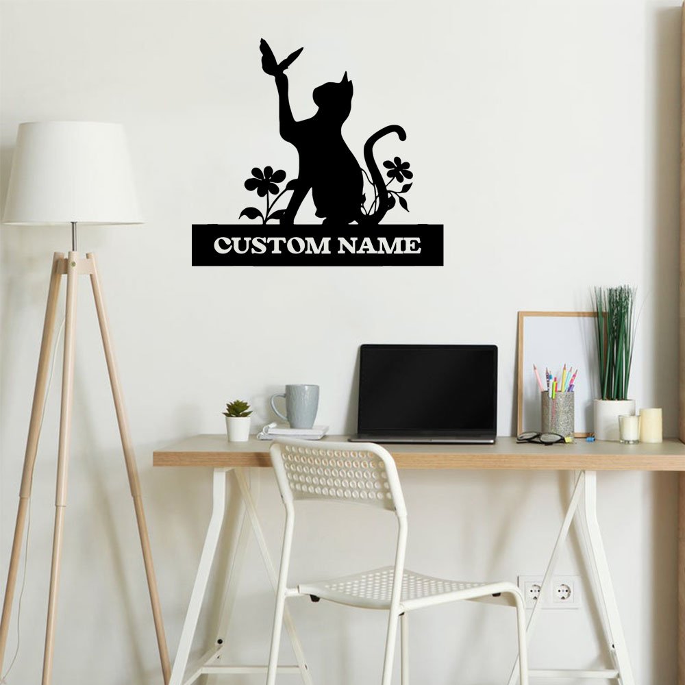 1PC 크리 에이 티브 고양이 맞춤형 텍스트 Diy 이 - Home Decor Cat 리뷰 및 가격
