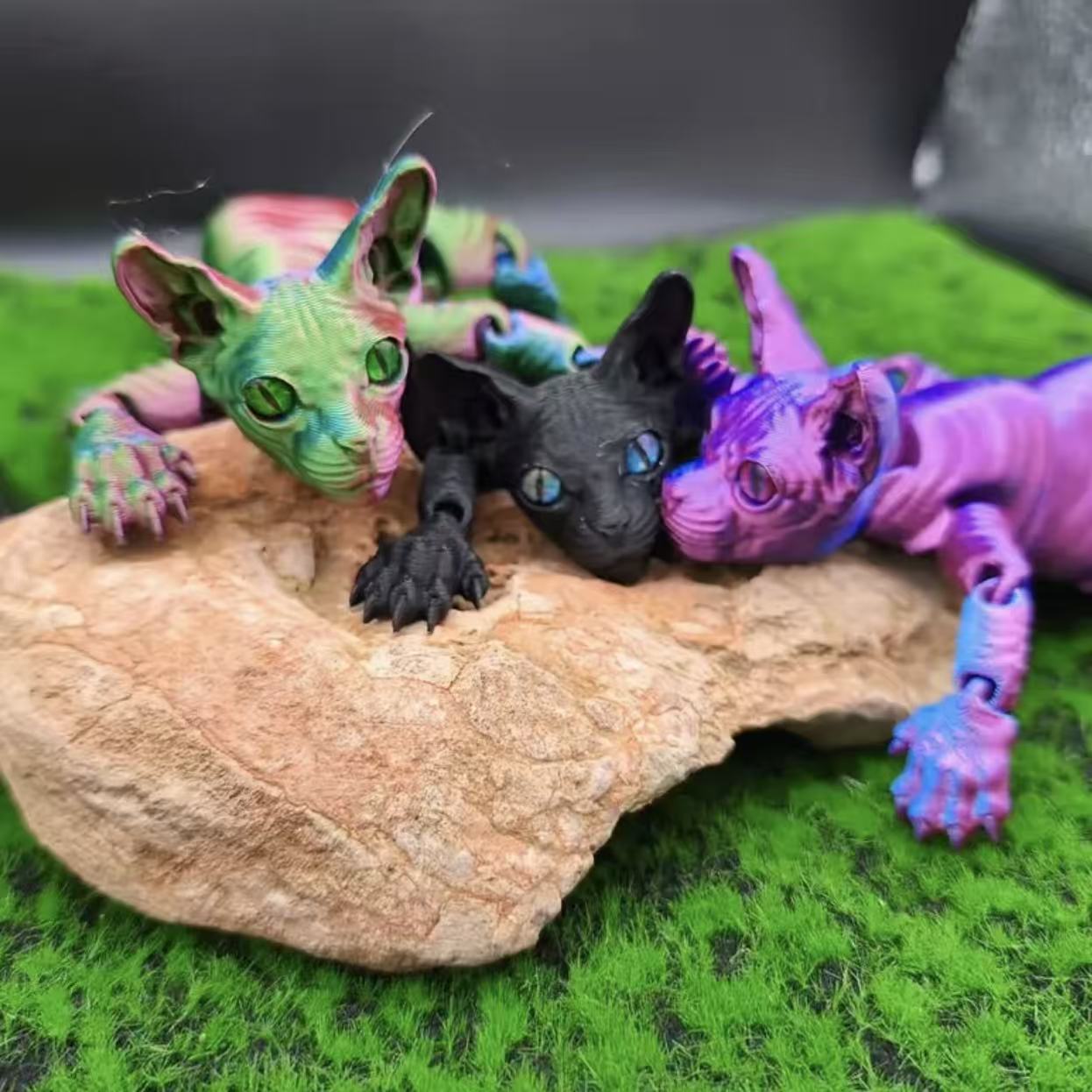 1개 3D 프린팅된 스핑크스 고양이 피규어, 랜덤 눈알 - Home Decor Cat 리뷰 및 가격