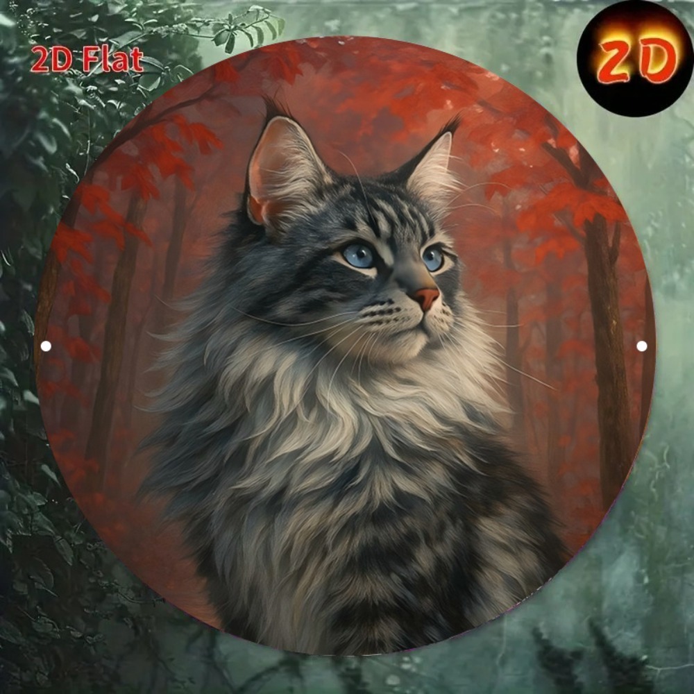 2D 평면 맞춤형 빈티지 고양이 장식판 8x8인치 가을 - Home Decor Cat 리뷰 및 가격
