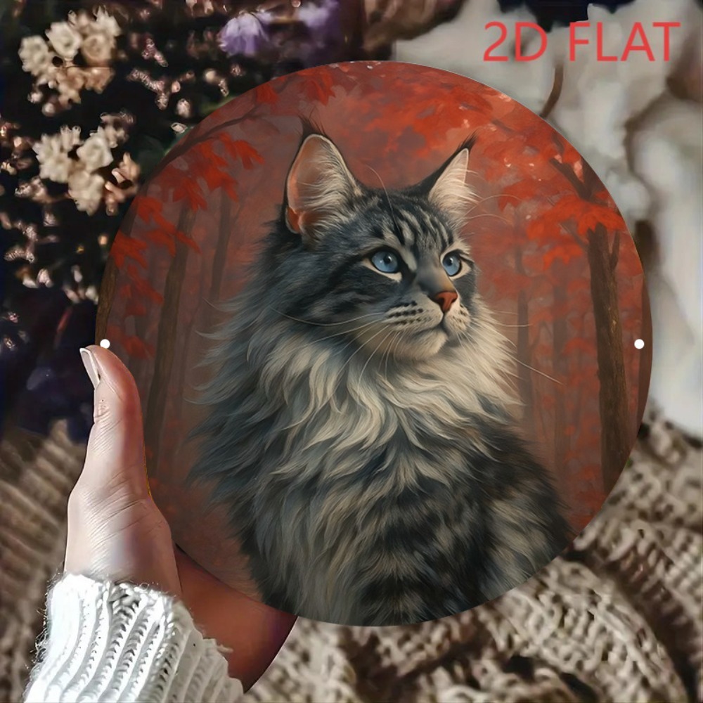 2D 평면 맞춤형 빈티지 고양이 장식판 8x8인치 가을 - Home Decor Cat 리뷰 및 가격