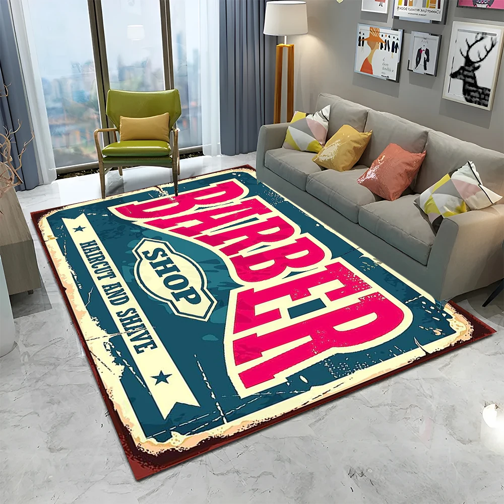 3D 바버샵 해골 빈티지 간판 HD 카펫 러그 (홈 거 - Home Decor Online Shop 리뷰 및 가격