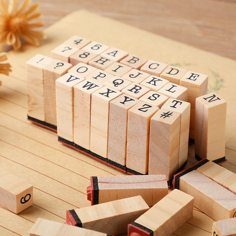 DIY 기본 일기장 세트, 숫자 및 문자 도장, 나무  - Wooden Letter Sign 리뷰 및 가격
