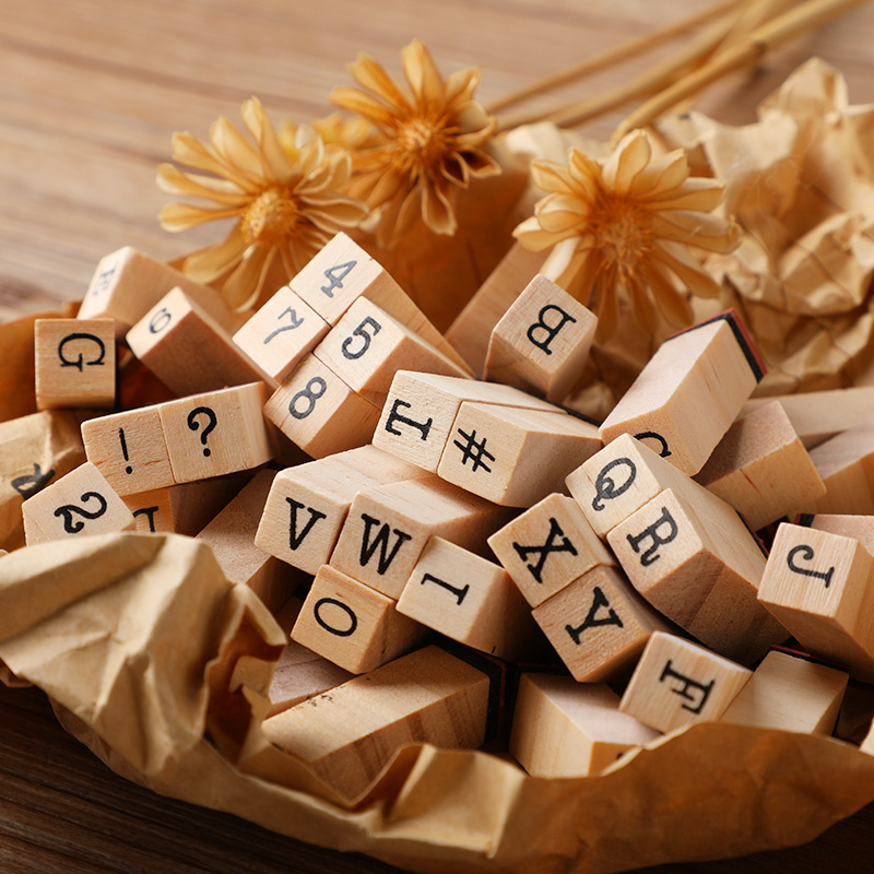 DIY 기본 일기장 세트, 숫자 및 문자 도장, 나무  - Wooden Letter Sign 리뷰 및 가격