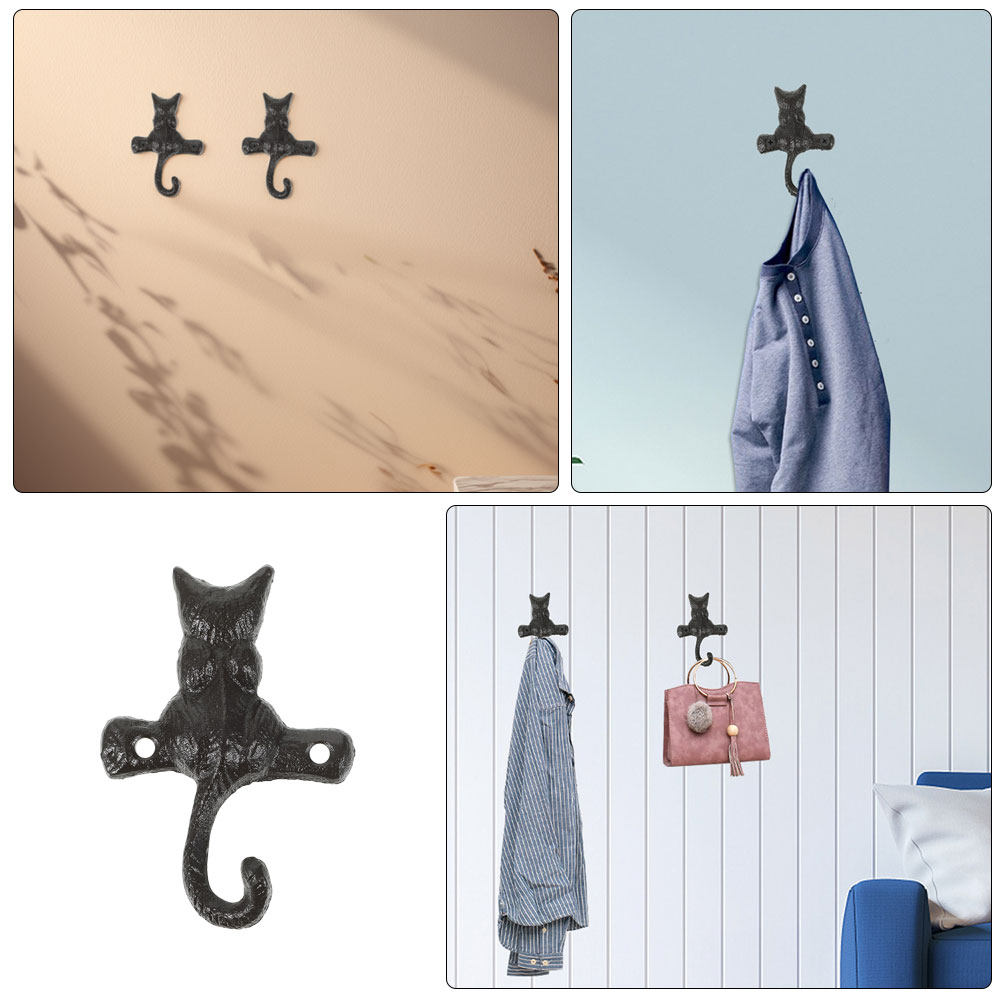 4개 세트 고양이 모양 벽걸이형 주철 동물 코트 걸이  - Home Decor Cat 리뷰 및 가격