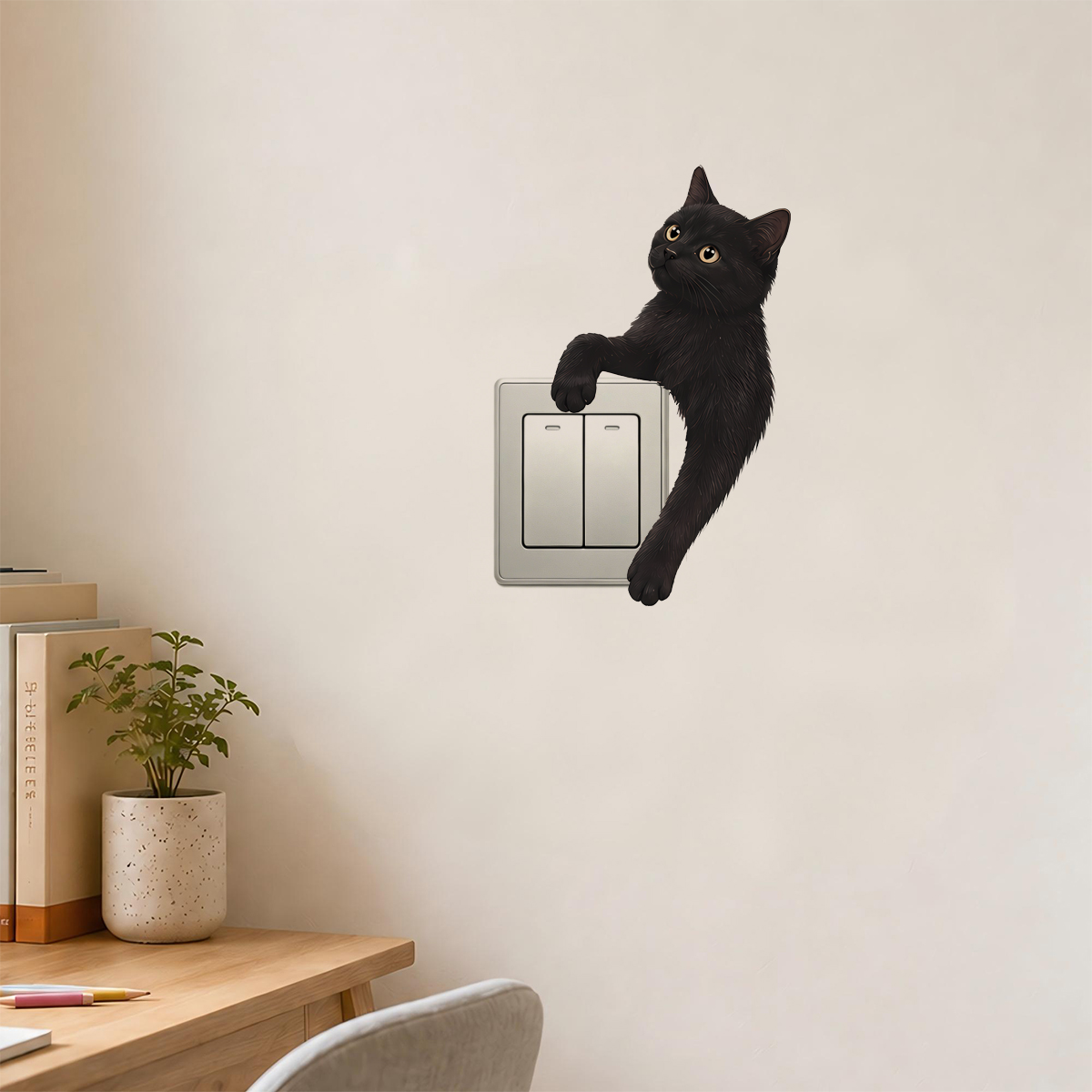 귀여운 검은 고양이 전등 스위치 벽 스티커, 6개 세트 - Home Decor Outlet 리뷰 및 가격