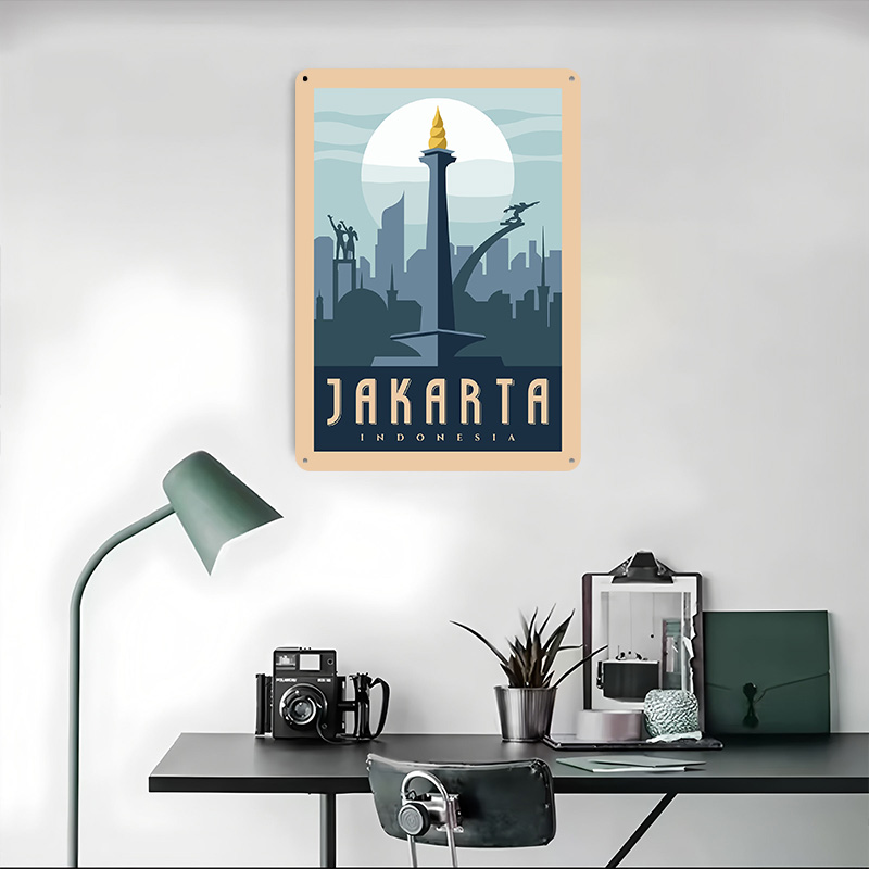 자카르타 인도네시아 여행 금속 포스터 맞춤형 벽 장식  - Home Decor Jakarta 리뷰 및 가격