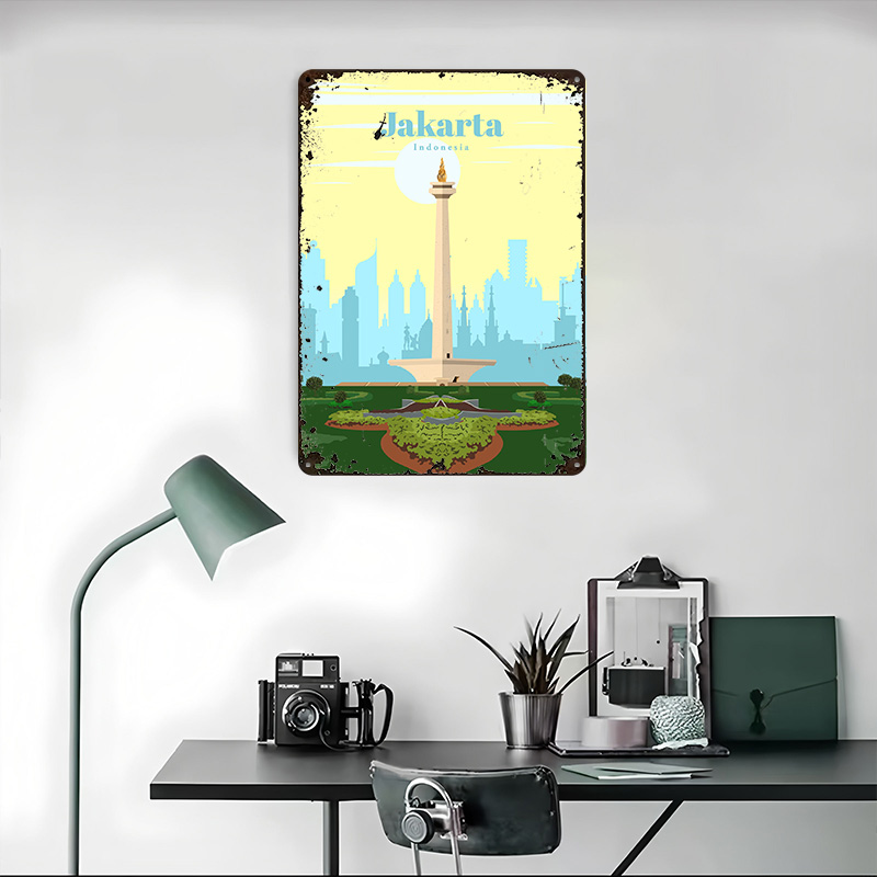 자카르타 여행 포스터 맞춤 제작 레트로 벽 장식 빈티지 - Home Decor Jakarta 리뷰 및 가격