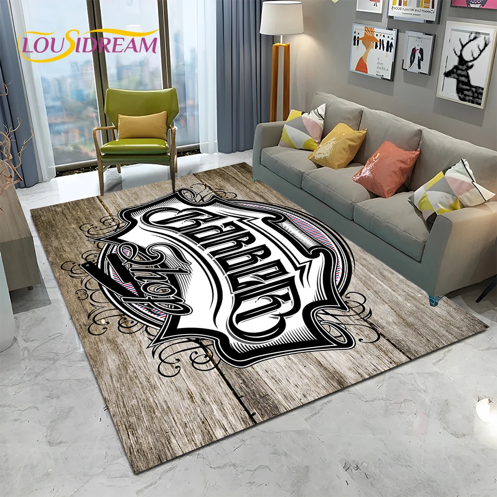 바버샵 간판 3D 해골 빈티지 HD 카펫 러그 (가정용 - Home Decor Online Shop 리뷰 및 가격