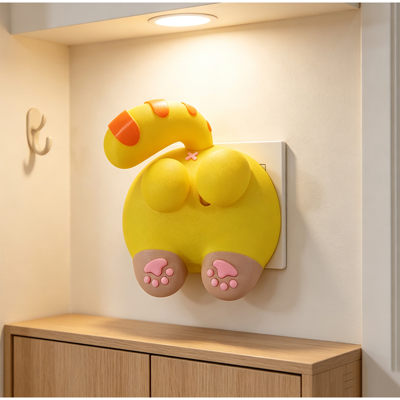 귀여운 고양이 엉덩이 모양 조명 스위치 커버 장식 3D - Home Decor Wall Panels 리뷰 및 가격