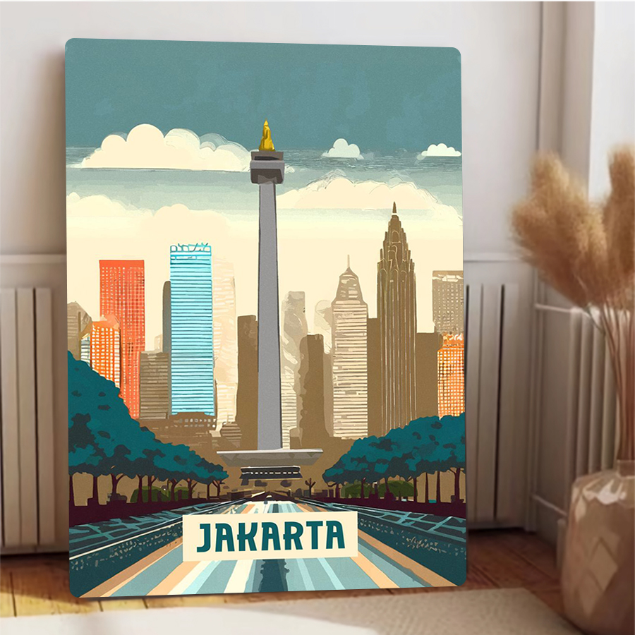 자카르타 인도네시아 랜드마크 스카이 라인 금속 벽 예술 - Home Decor Jakarta 리뷰 및 가격