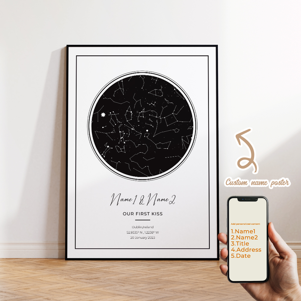 현대적인 맞춤형 개인화된 밤하늘 별 지도 벽 예술 캔버 - Home Decor Foto 리뷰 및 가격