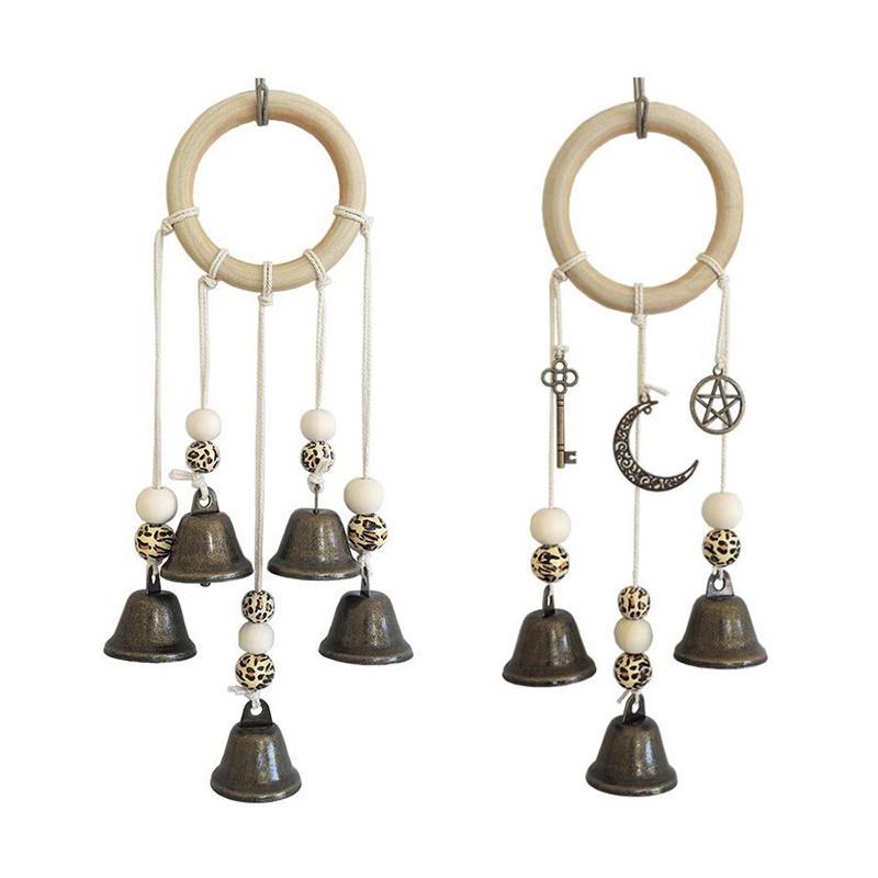 보헤미안풍의 자연 나무 링과 빈티지 금속 종으로 만들어 - Boho Wind Chimes 리뷰 및 가격