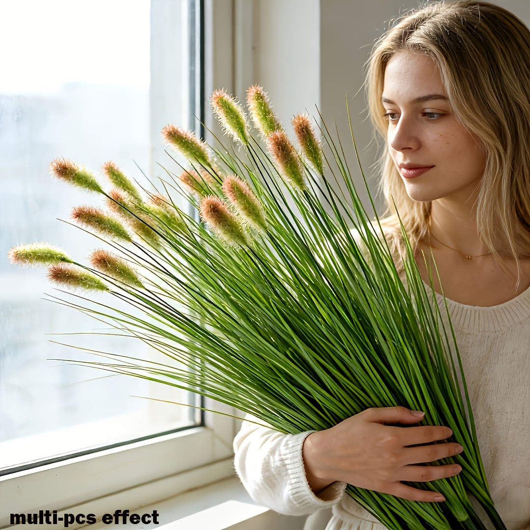 8개 인조 식물 개꼬리풀 가짜 초원 모조 갈대 양파풀  - Pampas Grass Decor 리뷰 및 가격