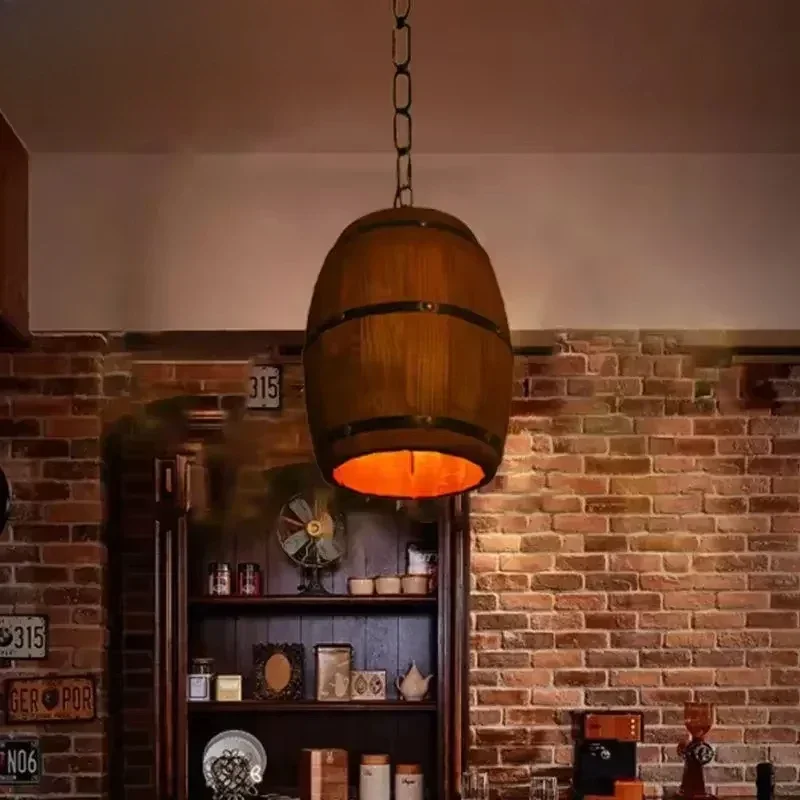 소박한 빈티지 샹들리에 나무 펜던트 조명 와인 배럴 행 - Home Decor Rustic 리뷰 및 가격