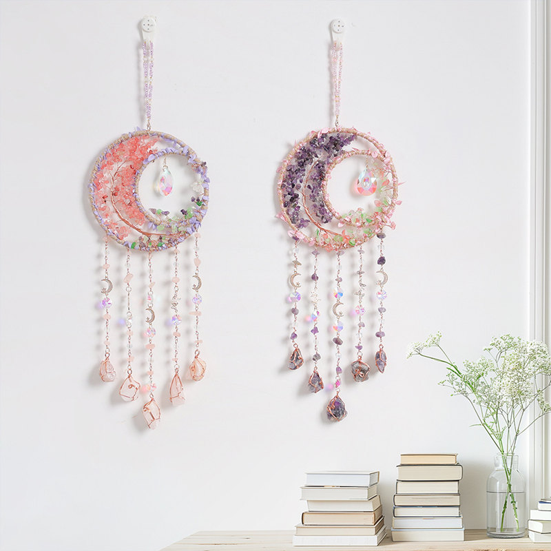 크리스탈 퍼플 자수정 쿼츠 생명의 나무 보석 치유 방  - Boho Wind Chimes 리뷰 및 가격
