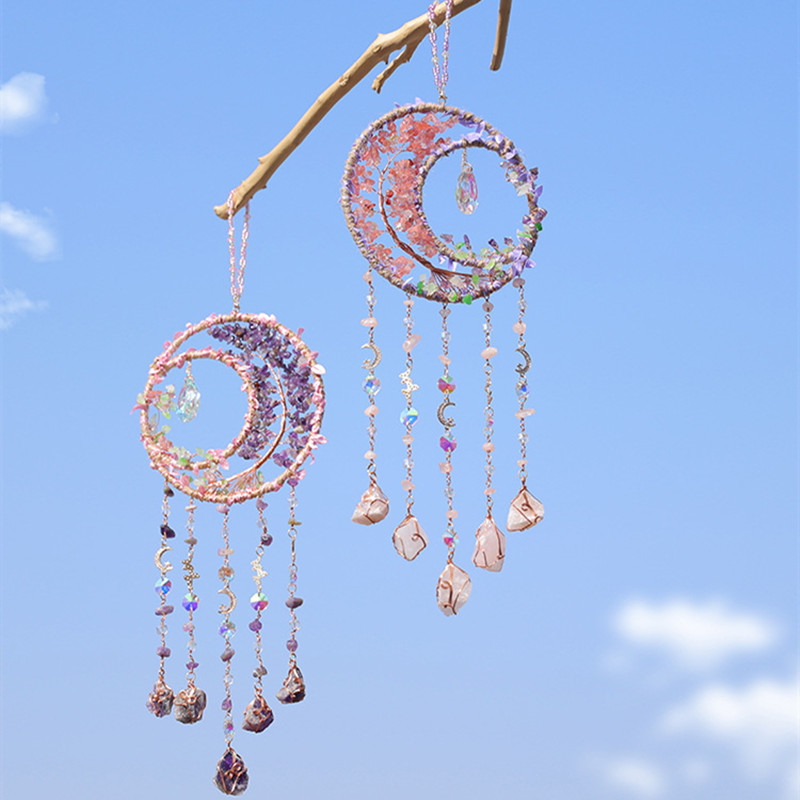 크리스탈 퍼플 자수정 쿼츠 생명의 나무 보석 치유 방  - Boho Wind Chimes 리뷰 및 가격