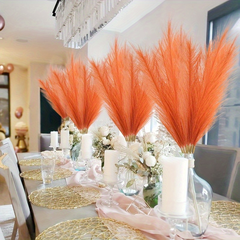 10개입 생생한 오렌지색 팜파스그래스 인조 식물 22인 - Pampas Grass Decor 리뷰 및 가격