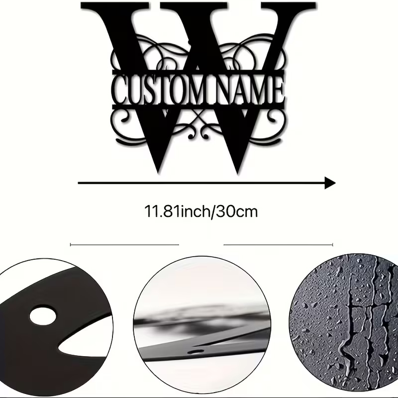 클래식 맞춤형 모노그램 금속 벽 장식 - 개인 맞춤 이 - Home Decor Rustic 리뷰 및 가격