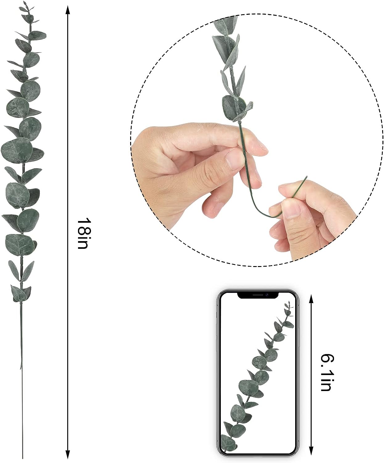 인조 유칼립투스 잎 줄기, 가짜 유칼립투스 가지, 웨딩 - Artificial Hanging Plants 리뷰 및 가격