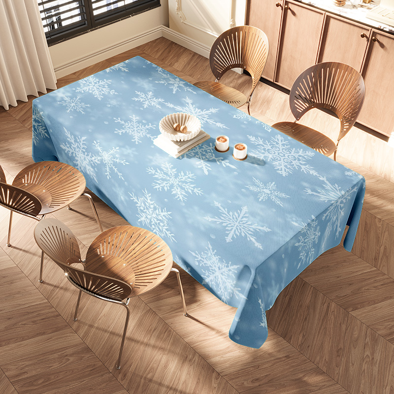 눈송이 식탁보 겨울 홈 인테리어 파란색 흰색 꽃 침구  - Home Decor Online Shop 리뷰 및 가격