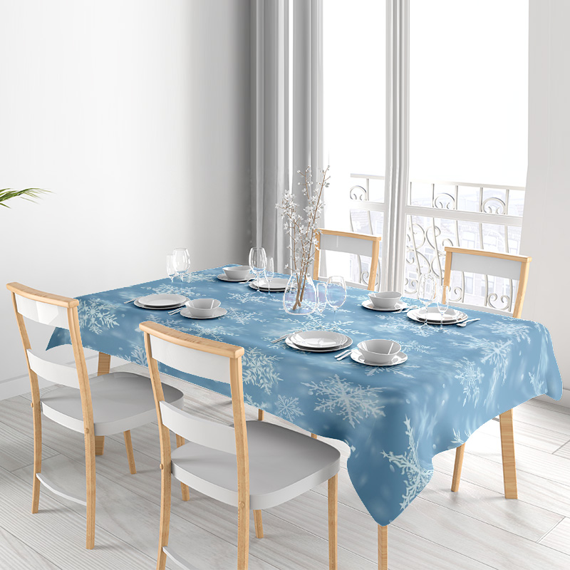 눈송이 식탁보 겨울 홈 인테리어 파란색 흰색 꽃 침구  - Home Decor Online Shop 리뷰 및 가격