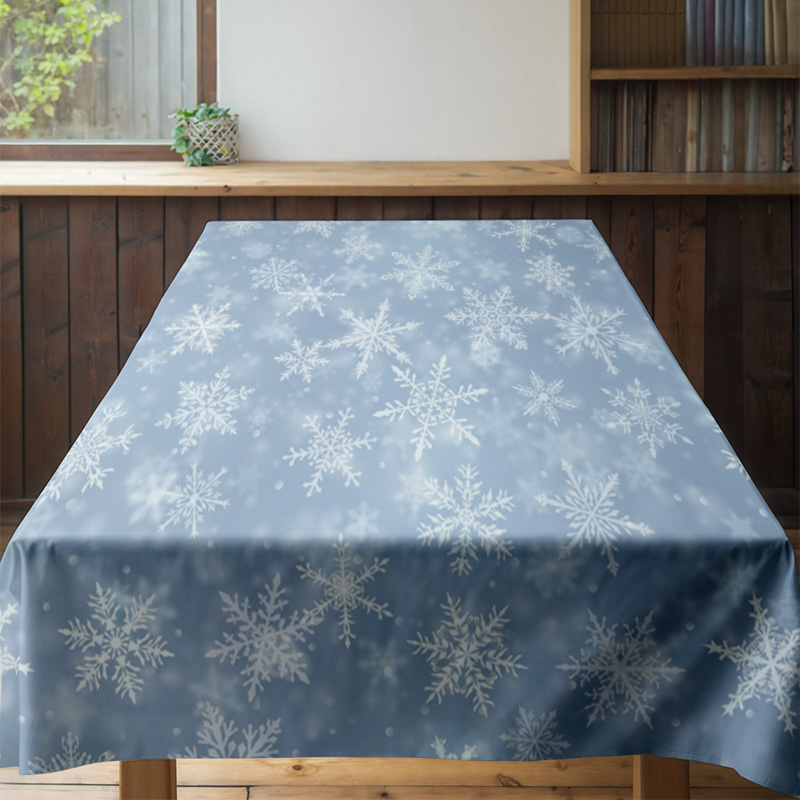 눈송이 식탁보 겨울 홈 인테리어 파란색 흰색 꽃 침구  - Home Decor Online Shop 리뷰 및 가격